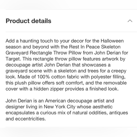 John Derian  “rest in peace” 2024 Target Exclusive Pillow - Picture 5 of 6